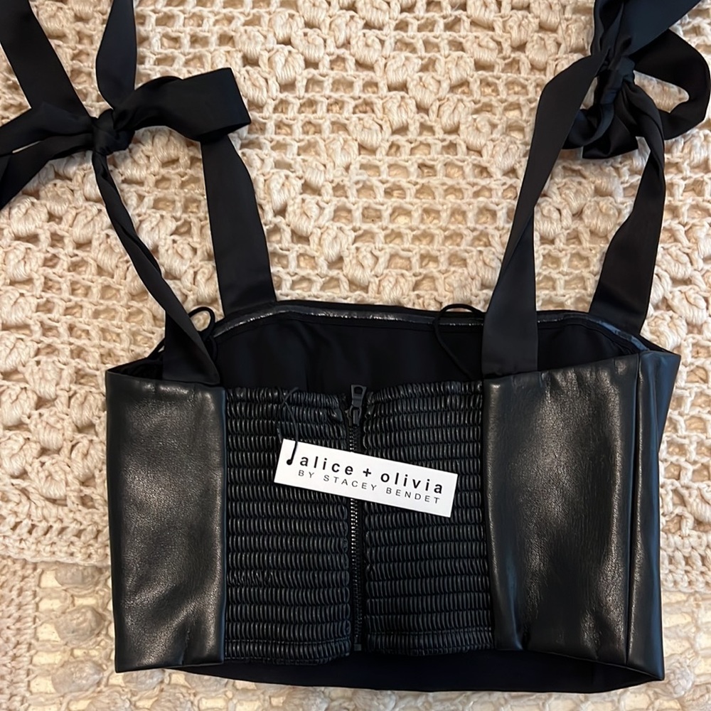 Brand new with tags vegan leather crop. - Picture 5 of 6